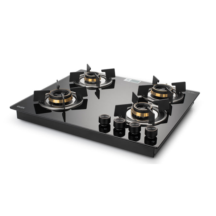 4 Burner Glass Hob Top with Total Brass Burners Auto Ignition (1064 RO HT TDB)