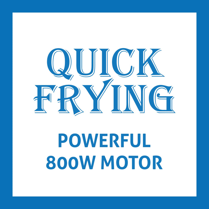 Electric Mini Air Fryer 2 Litres, 800W, Preset Temperature Control -Black & Silver (3045)