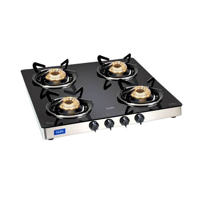4 Burner Glass Gas Stove with Brass Burners 60CM (1041 GT BB)