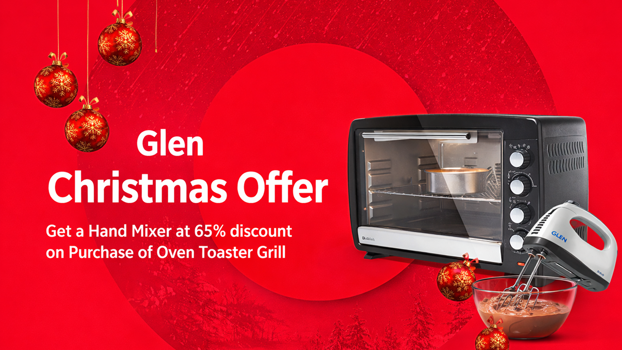 Get a Hand Mixer at 65% discount on Purchase of  GLEN Oven Toaster Grill