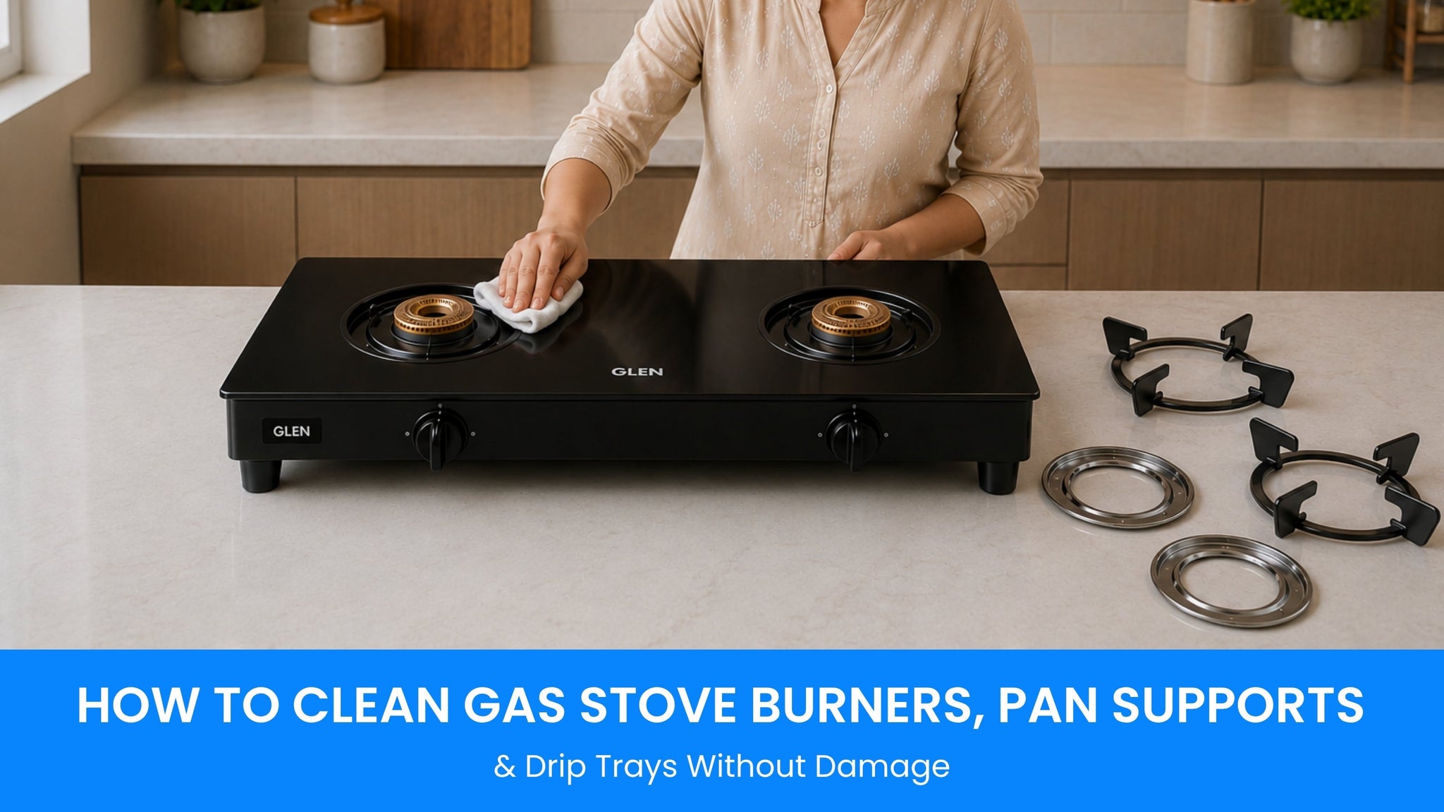 How to Clean Gas Stove Burners, Pan Supports & Drip Trays Without Damage