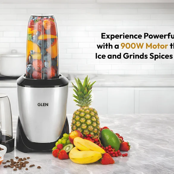 Experience Powerful Blending with a 900W Motor That Crushes Ice and Grinds Spices Effortlessly