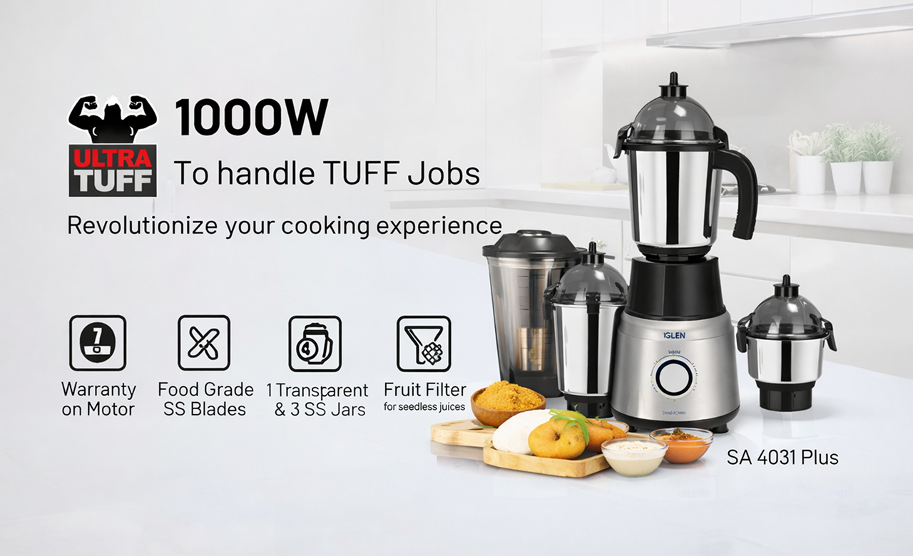 Revolutionize your cooking experience with Glen Ultra Tuff 1000W Mixer Grinder