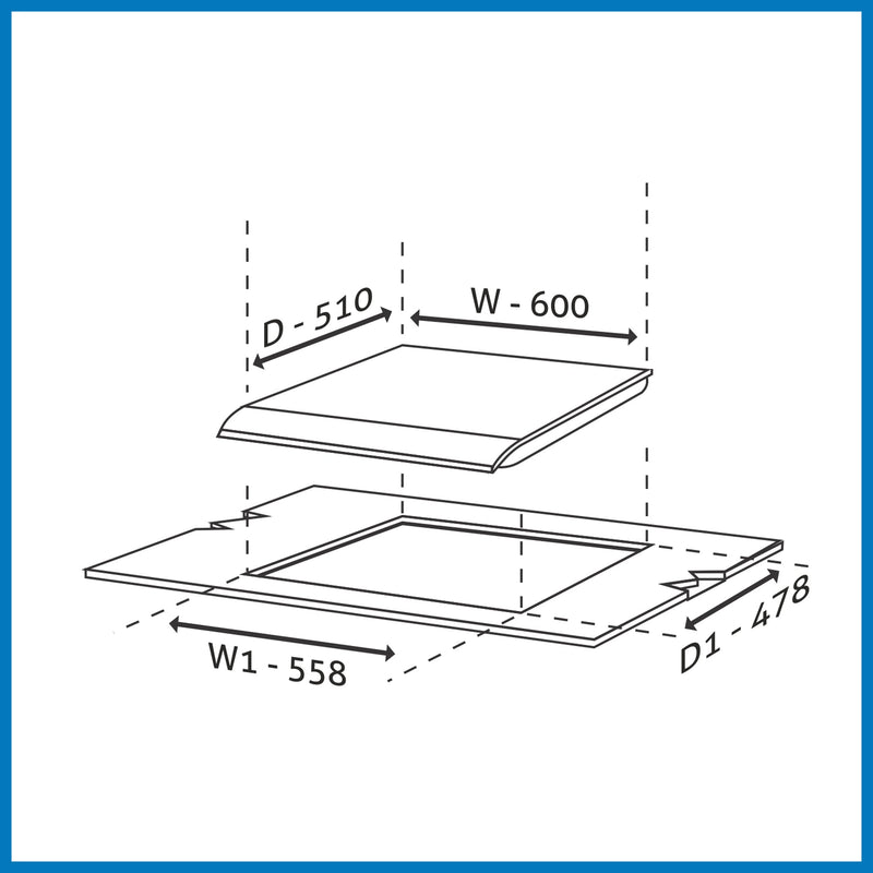 4 Burner Built In HobTop 1064 RO HT Double Brass (BH1064ROHTDB) + Auto Clean Chimney with Motion Sensor 60cm 1200 m3h (CH6058BLAC60)