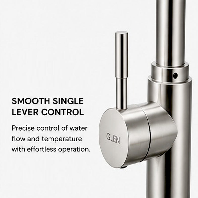 Kitchen Faucet with Double Bend Neck Spout and with Hot and Cold Mixer - KF-107MSSMDB