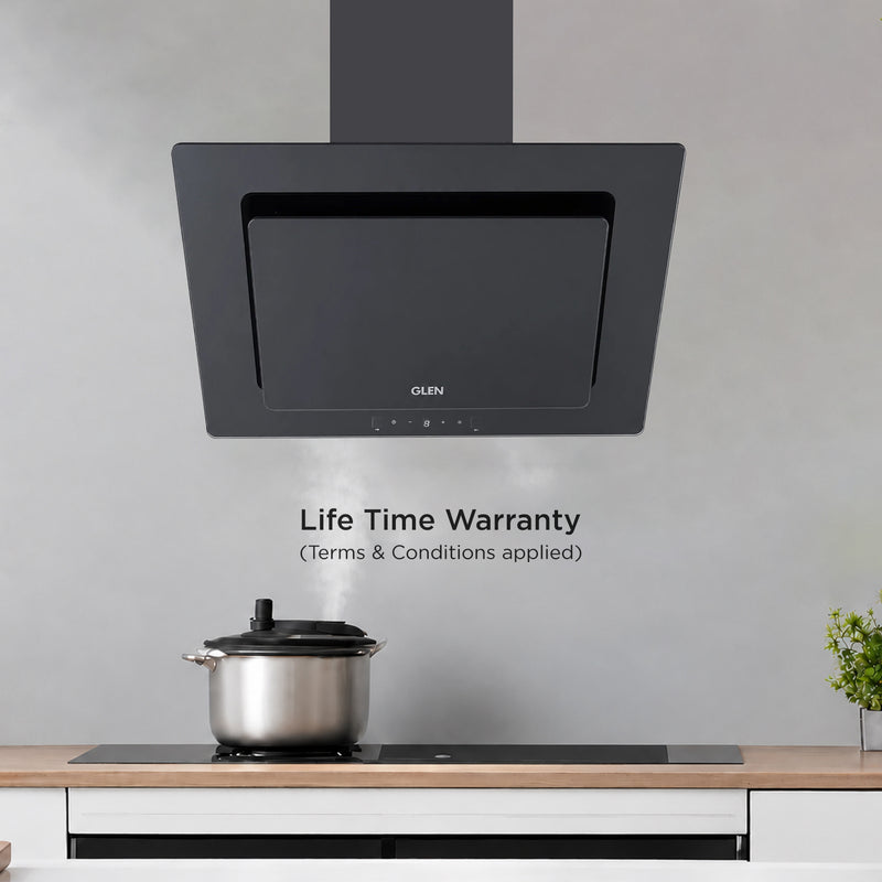 Electric Chimney Vertical Glass Motion Sensor, Baffle filters 60cm 1250 m3/h- Black (CH6079MS60)