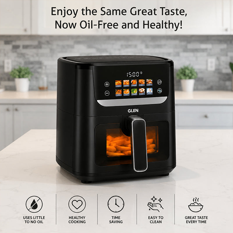 Digital Air Fryer 6 Litre Capacity with 10 Pre Set Menu, Timer and Temperature Control, 1500W - Black (SA3064FT)