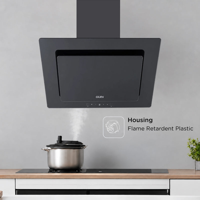 Electric Chimney Vertical Glass Motion Sensor, Baffle filters 60cm 1250 m3/h- Black (CH6079MS60)