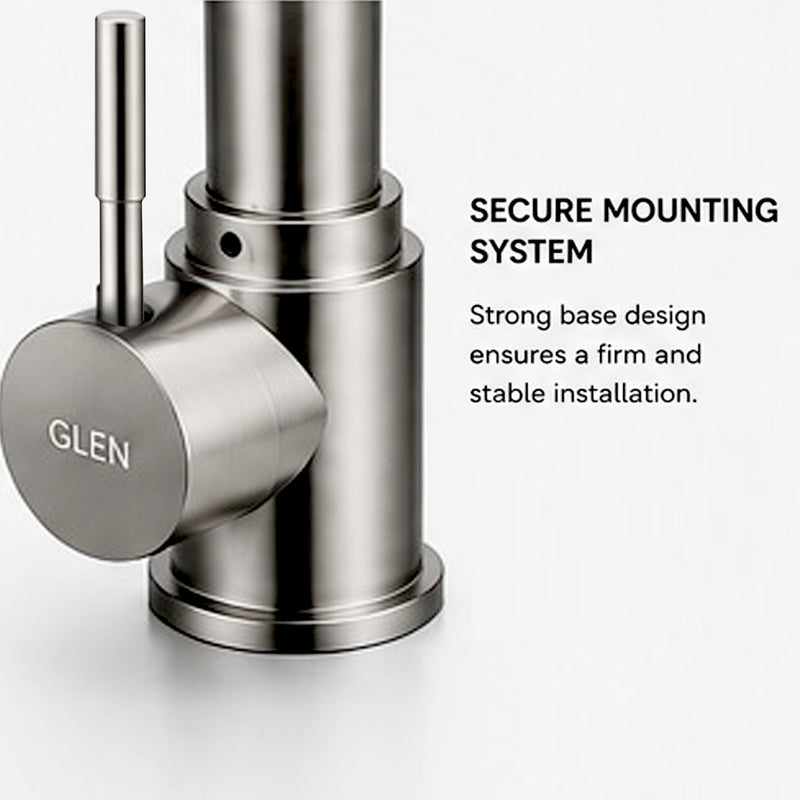 Kitchen Faucet with Double Bend Neck Spout and with Hot and Cold Mixer - KF-107MSSMDB