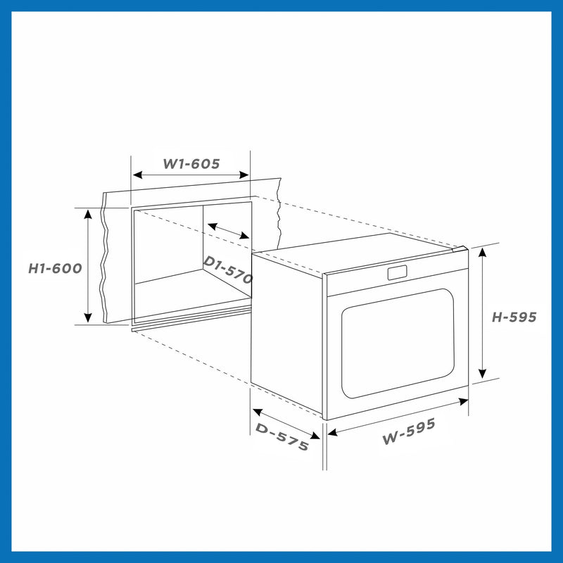Built in Oven 70Ltr with 4 Functions, Time and Temperature Control (BO656)
