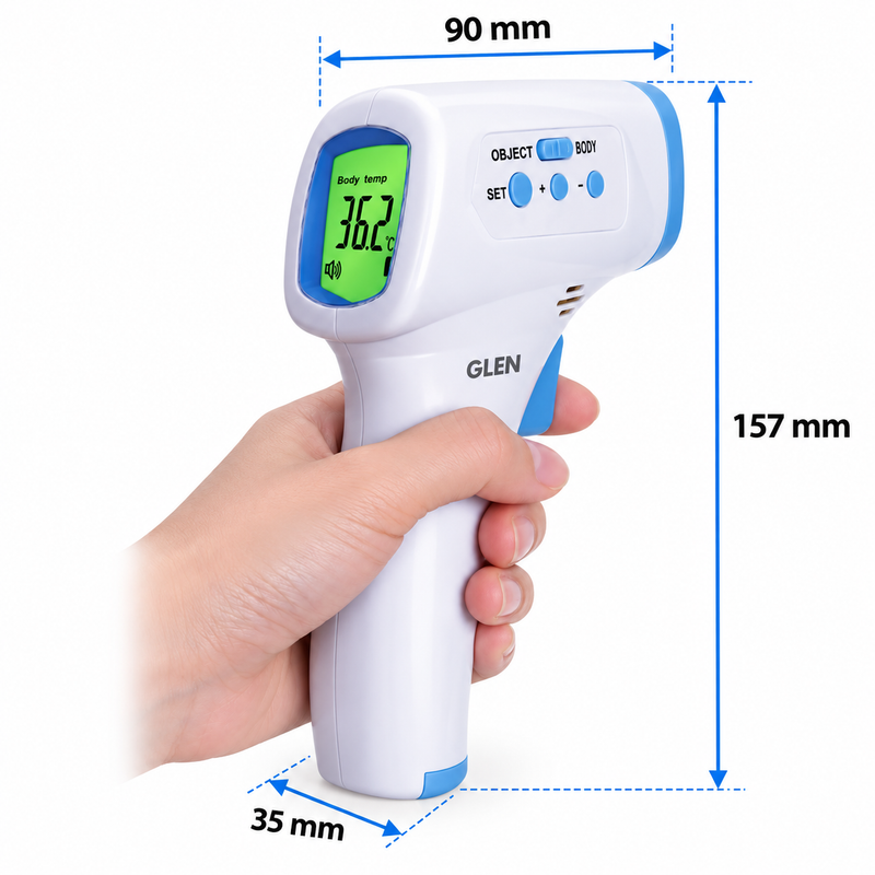 Non-Contact Digital Infrared Thermometer with Digital Display -Blue & White (6041)