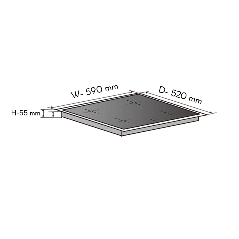 4 Zone Induction Hob Top 9 Power Levels with Touch Control & Timer Function (BH1014HTIC4Z)