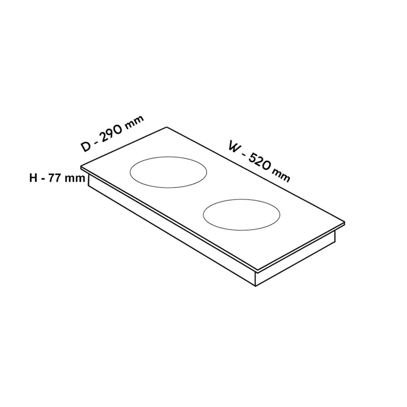 2 Zone Induction Hob Top 9 Power Levels with Touch Control & Timer Function (BH1015HTIC2Z)