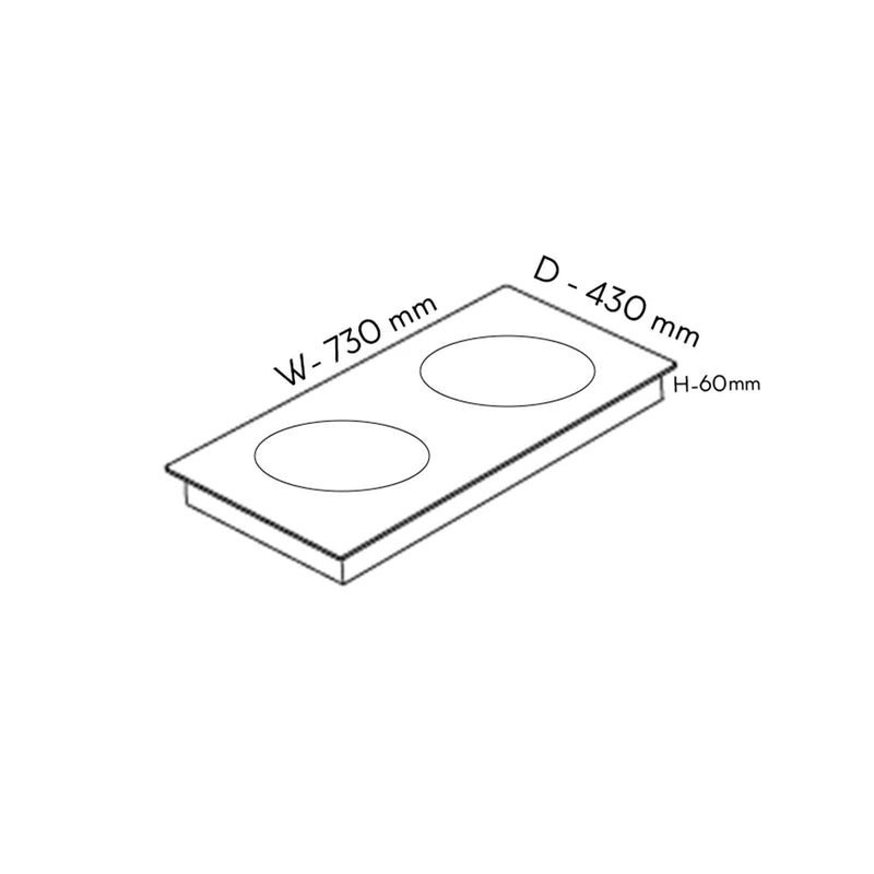 2 Zone Induction Hob Top 9 Power Levels with Touch Control & Timer Function (BH1016HTIC2ZT)