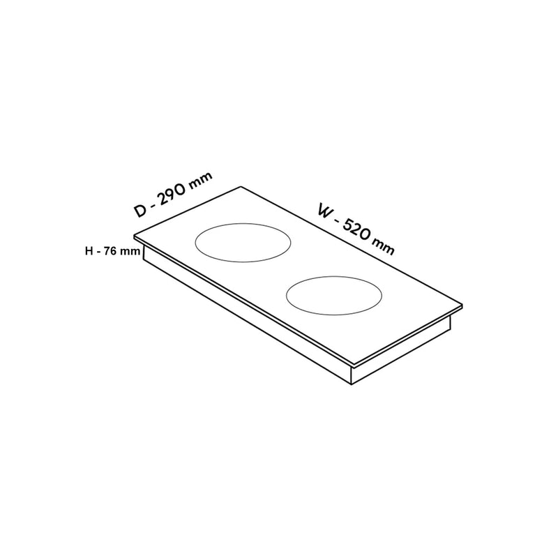 2 Zone Induction Hob Top 9 Power Levels with Touch Control & Timer Function (BH1017HTIC2Z)