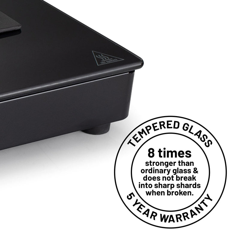 3 Burner Slim Glass Gas Stove with High Flame Forged Brass Burner - Manual/Auto Ignition (CT1038SLSQBLFB)