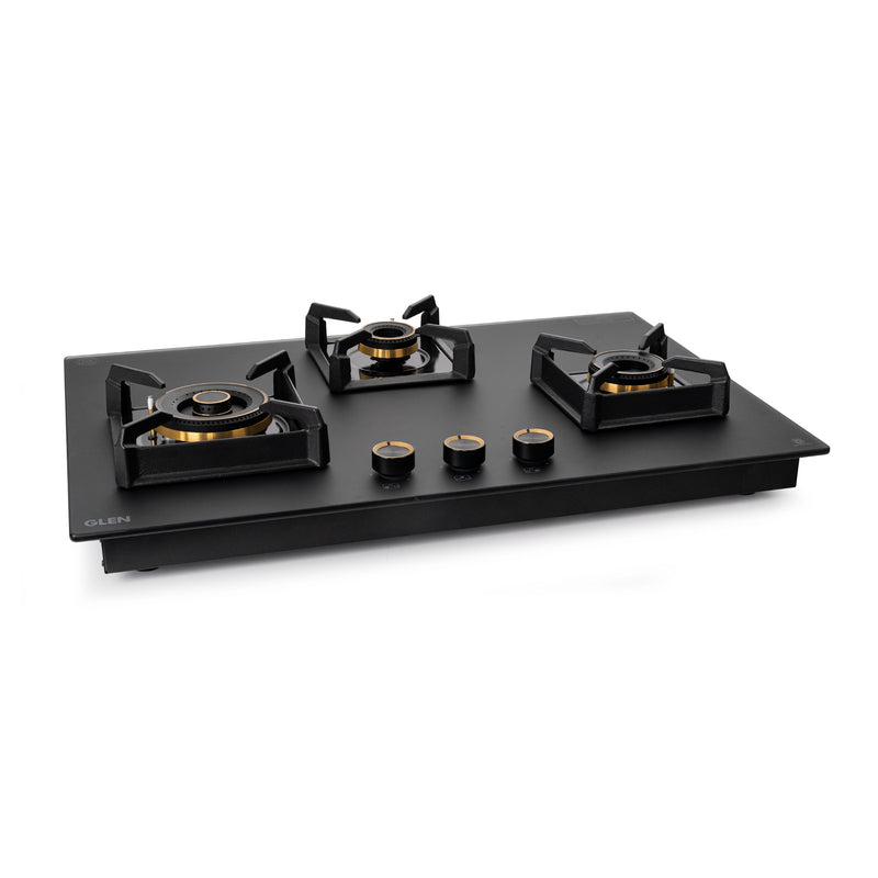 3 Burner DFVS Matt Glass Hob with Mini Triple Ring Total Brass Burner Auto Ignition (BH1073XLDFTHTTRMG)