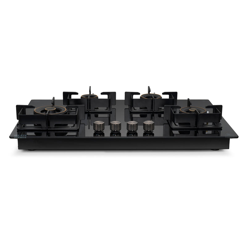 4 Burner DFVS Glass Hob with 2 Triple Ring Forged Brass Burners Auto Ignition (BH1074DFHT2TR77)