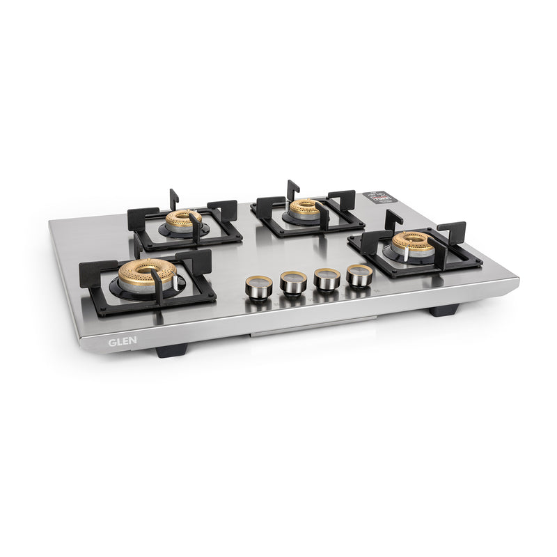4 Burner Ultra Tuff Free Standing Hob with Forged Brass Burners Auto Ignition (BH1074SQFSUTSSAI)