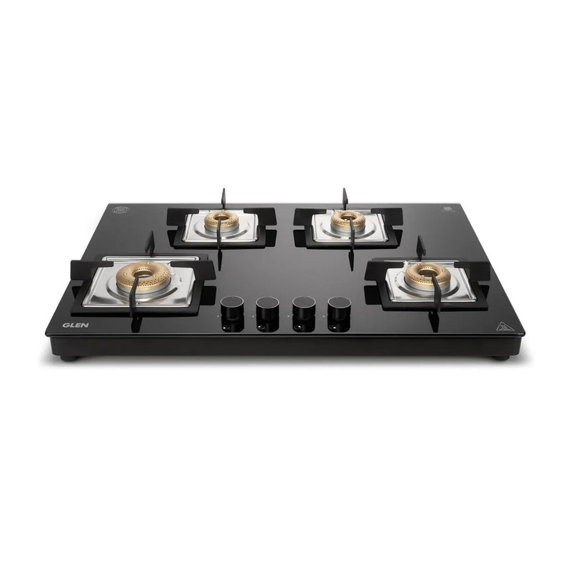 4 Burner Ultra Slim Free Standing Glass Hob Forged Brass Burner (BH1074USBL75)