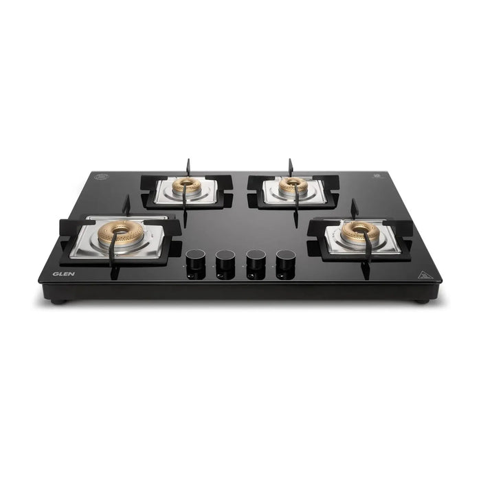 4 Burner Ultra Slim Free Standing Glass Hob Forged Brass Burner (BH1074USBL75)