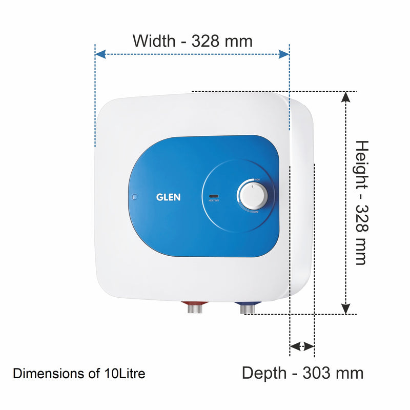 Water Heater 2000W 8 Bar Pressure Glasslined Element and Tank, Temperature control (7054) - 15L