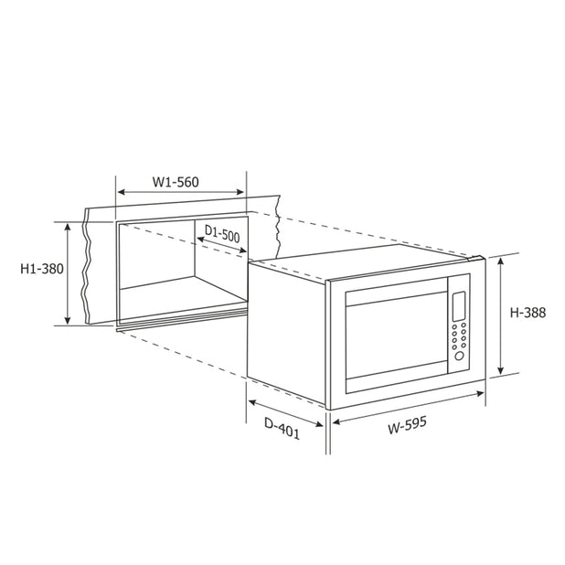 Built-In-Oven (BO-660MRTBL) + Glen Built-in-Microwave (MO-675) + Built In HobTop (BH1064ROHTDB) + Cooker Hood (CH6058BLAC60)