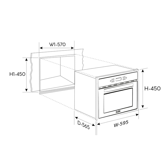 Built in Air Fryer Oven with Turbo Fan 10 Multi-functions 45Ltr Capacity Touch Control (BO-654AFT45)