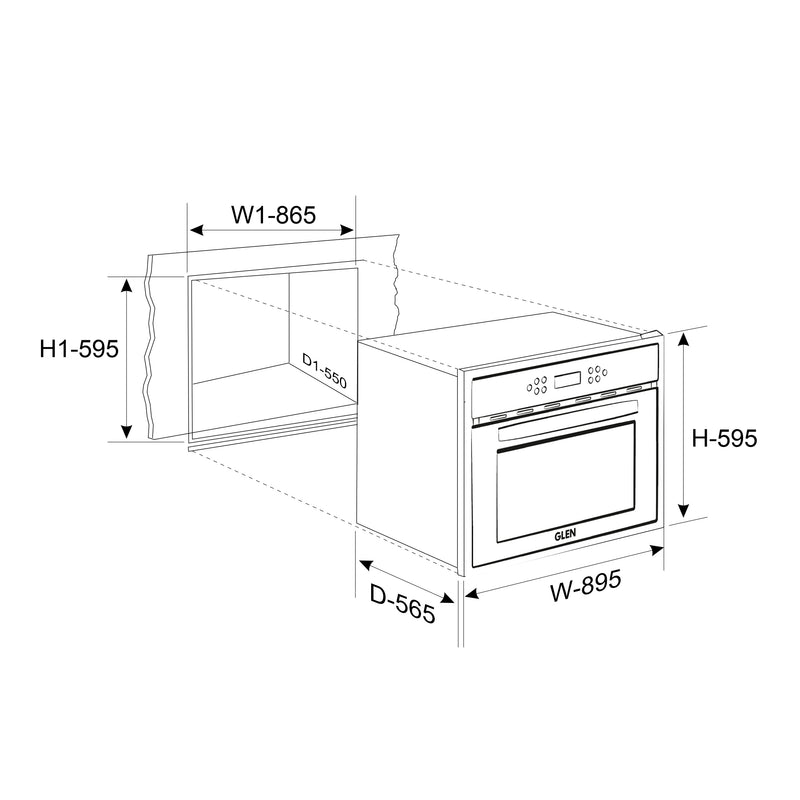 Built in Air Fryer Oven with Turbo Fan 12 Multi-functions 90Ltr Capacity Touch Control (BO-655AFT90)