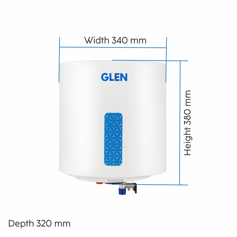 Storage Water Heater 8 Bar Pressure Incoloy Element and Polymer Coated Tank, Temperature Setting Knob - 10/15/25 Litre (WH-7058VWH)