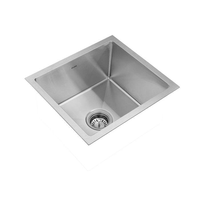 Stainless Steel Grade 304 Sink for Kitchen, Single Bowl Handmade Sink 18x16x9 inches, Matte Finish (KS-SH18169SBM)