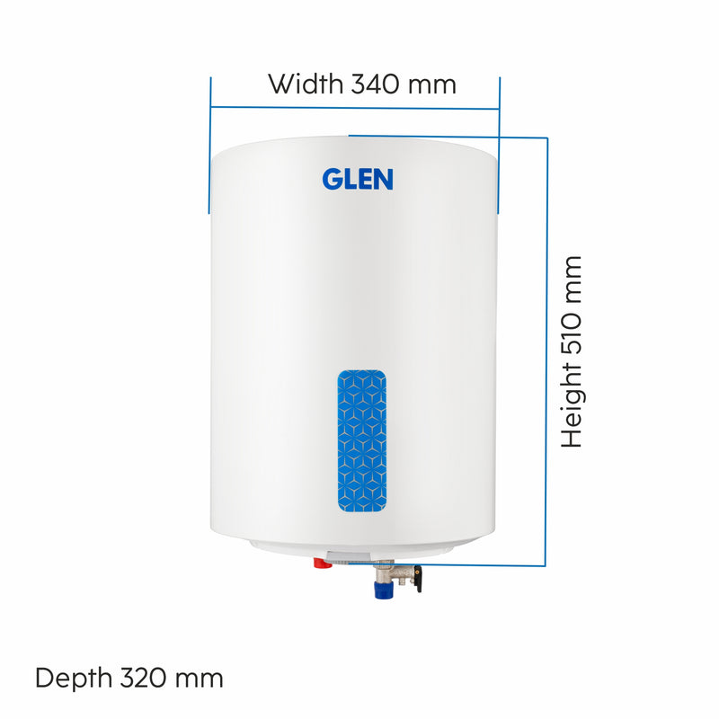 Storage Water Heater 8 Bar Pressure Incoloy Element and Polymer Coated Tank, Temperature Setting Knob - 10/15/25 Litre (WH-7058VWH)