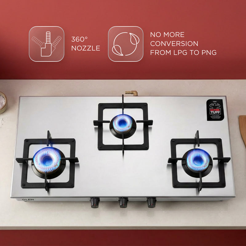 4 Burner Ultra Tuff Stainless Steel PNG Gas Stove with Forged Brass Burner (CT1054UTSSPN)