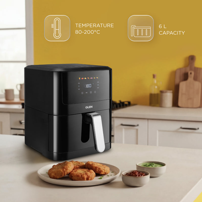 Air Fryer, 6.0 Litre Digital Controls, 7 Pre Set Menu Timer, Temperature Control, 1500W -Black (SA3042DBL)