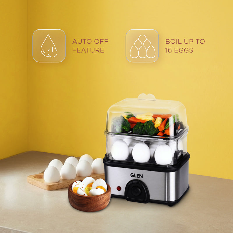 Egg Boiler Steamer Plus Boils Upto 16 Eggs Auto shut Off, Push Button Start, 350W (SA3036EBSPLUS)