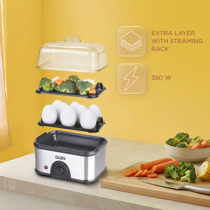 Egg Boiler Steamer Plus Boils Upto 16 Eggs Auto shut Off, Push Button Start, 350W (SA3036EBSPLUS)