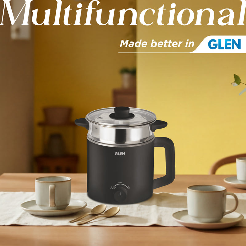 Multi Cook Electric Kettle, 1.5 Litre Steam, Cook & Boil 600W- Silver and Black (9016)