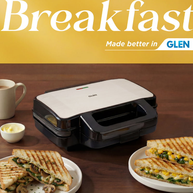 Electric Jumbo Sandwich Maker Grill with Non-Stick Coating Plates, 1000W - (SA3025JGRILL)