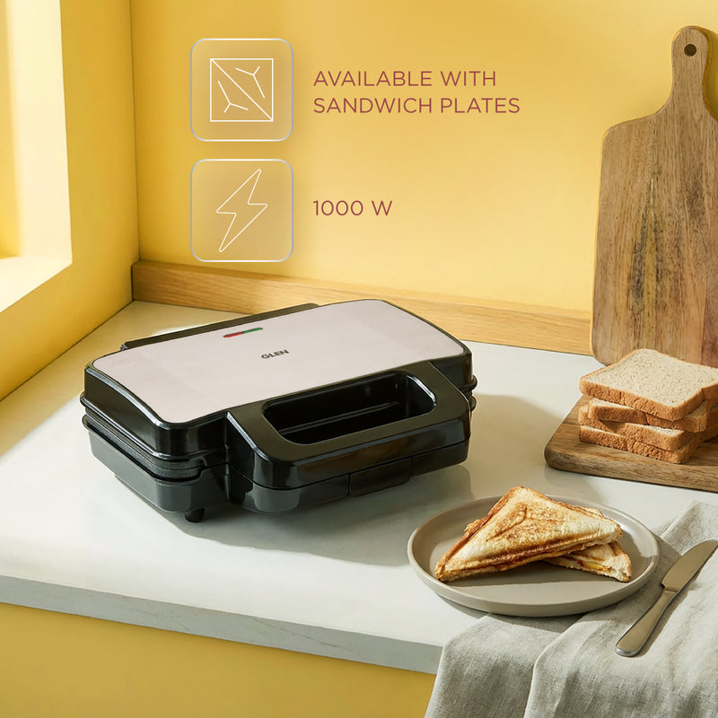 Electric Jumbo Sandwich Maker Grill with Non-Stick Coating Plates, 1000W - (SA3025JGRILL)