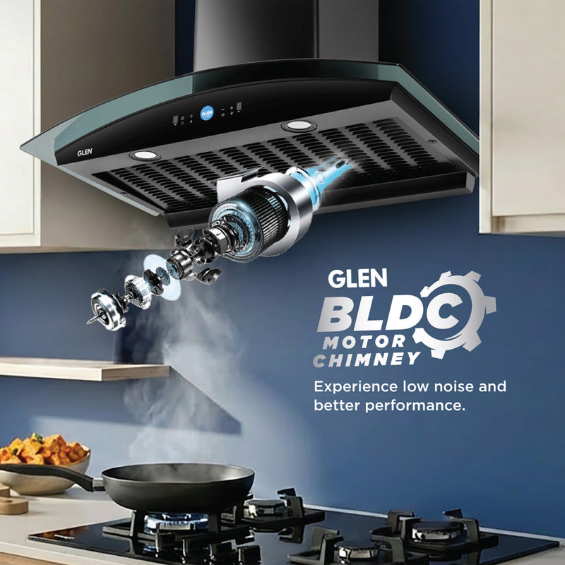 Auto Clean Chimney with LCD Display, Heat Sensors and BLDC Motor 1600 m³/h - 60/76/90cm (CH6061LCDDCAC)