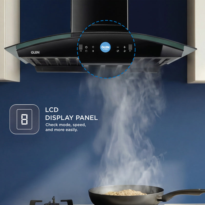 Auto Clean Chimney with LCD Display, Heat Sensors and BLDC Motor 1600 m³/h - 60/76/90cm (CH6061LCDDCAC)