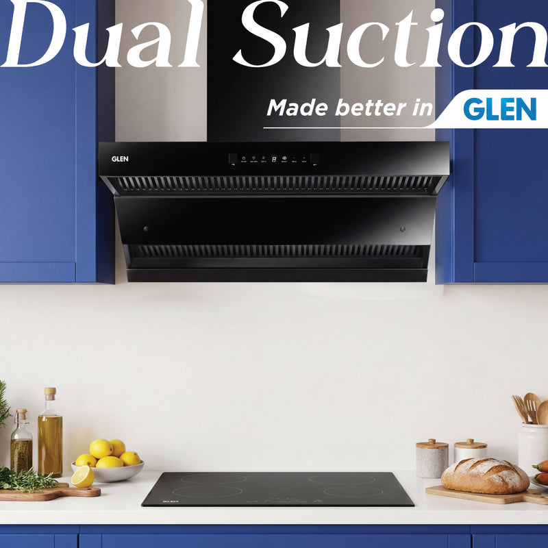 Auto Clean Chimney with Double Draft Suction and Heat Sensor, BLDC Motor 60/75/90cm 1600 m3/h - Black (CH 6076 HSR DC AC)