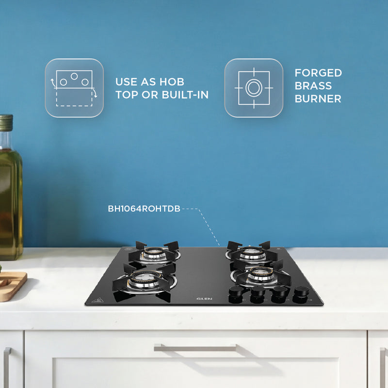 Built-In-Oven (BO-660MRTBL) + Glen Built-in-Microwave (MO-675) + Built In HobTop (BH1064ROHTDB) + Cooker Hood (CH6058BLAC60)