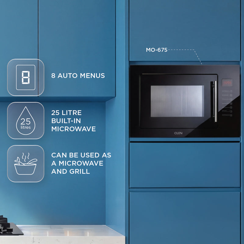 Built-In-Oven (BO-660MRTBL) + Glen Built-in-Microwave (MO-675) + Built In HobTop (BH1064ROHTDB) + Cooker Hood (CH6058BLAC60)