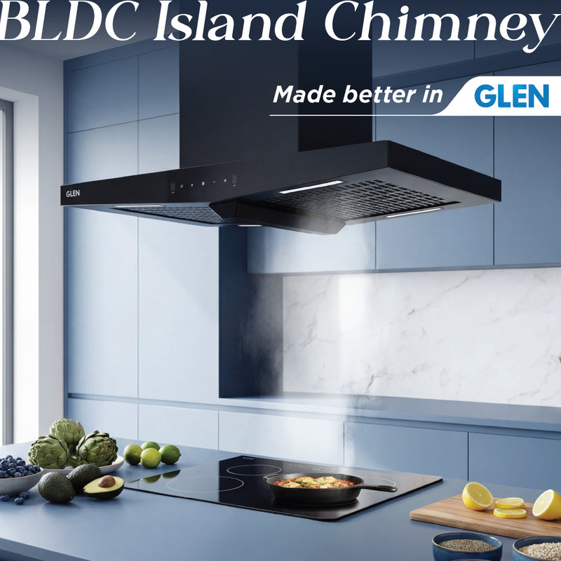Auto Clean Island Kitchen Chimney Filter less with BLDC Motor 90cm 1600 m3/h (CH1000MSACISBL90)
