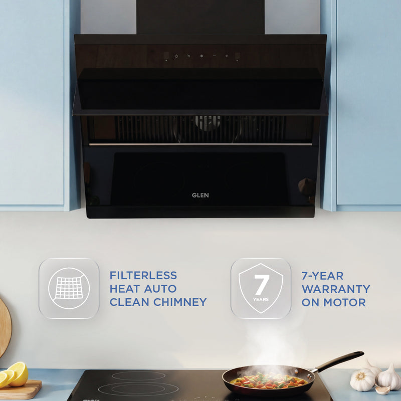 Auto Clean Glass Filterless Chimney with Motion Sensor 1400 m3/h 60/75/90cm (6073SXAC)