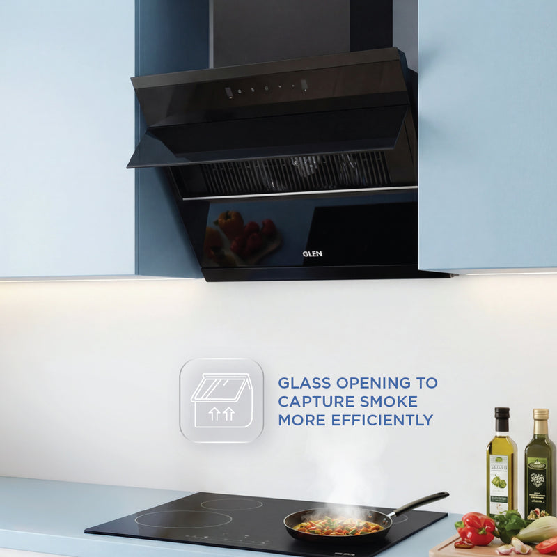 Auto Clean Glass Filterless Chimney with Motion Sensor 1400 m3/h 60/75/90cm (6073SXAC)