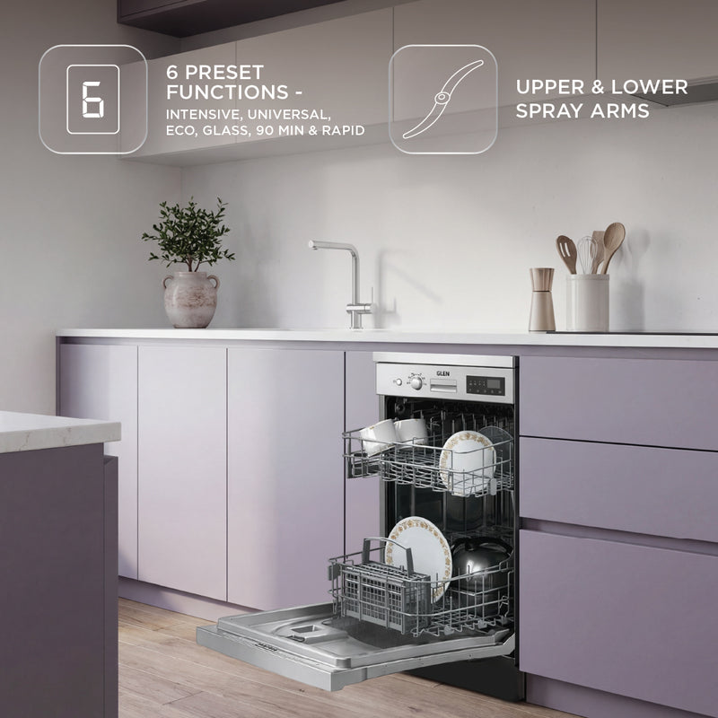 Free Standing Dishwasher 12 Place Setting SS Panel Electronic Controls (DW-5201FS)