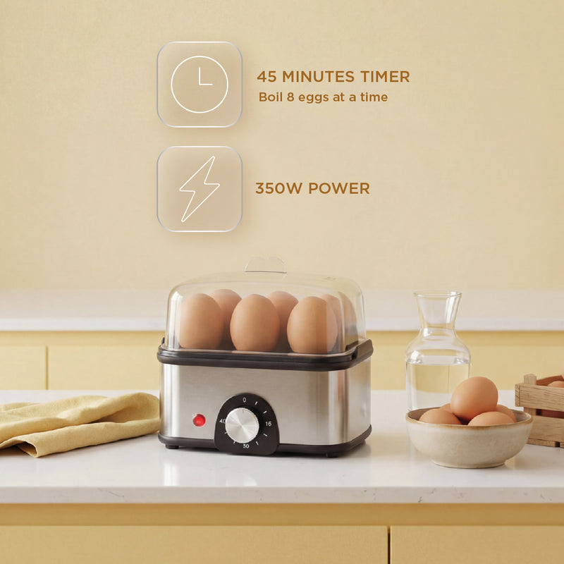 3 in 1 Electric Multi Cooker Egg Boiler - Steam, Cook & Boil, 45 Minutes Timer, 350W -(3035MC)