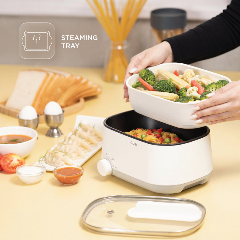 3 in 1 Multi Food Steamer - Steam, Cook & Boil, 2 Power Settings, 600W - (SA-3051MFS)